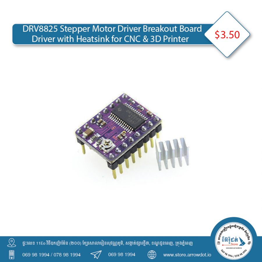 DRV8825 Step Stick Stepper Motor Driver Module Breakout with Heat ...