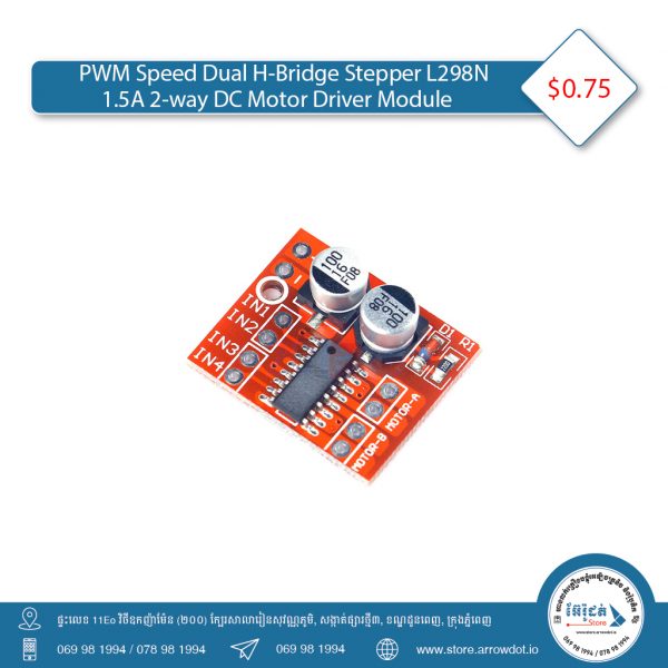 PWM Speed Dual H-Bridge L298N 1.5A 2-Ways DC Motor Driver Module ...