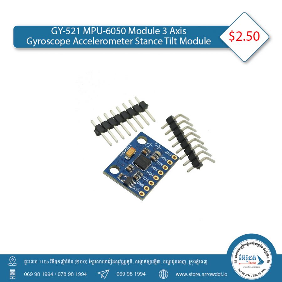 GY-521 MPU-6050 Module 3 Axis Gyroscope Accelerometer Stance Tilt ...